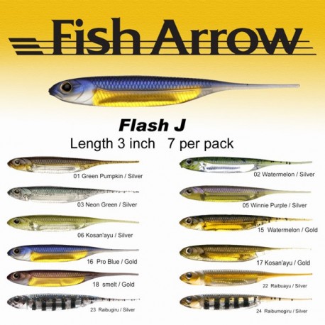Fish Arrow Flash J 3" #01 Green Pumpkin/ Silver