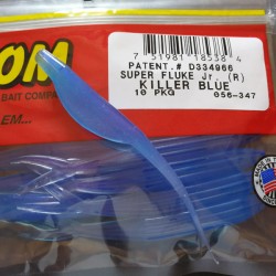 Super Flukes Jr. 4'' col.347 Killer Blue "Color Especial"