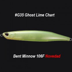 OSP Bent Minnow 106F col.G35 Ghost Lime Chart